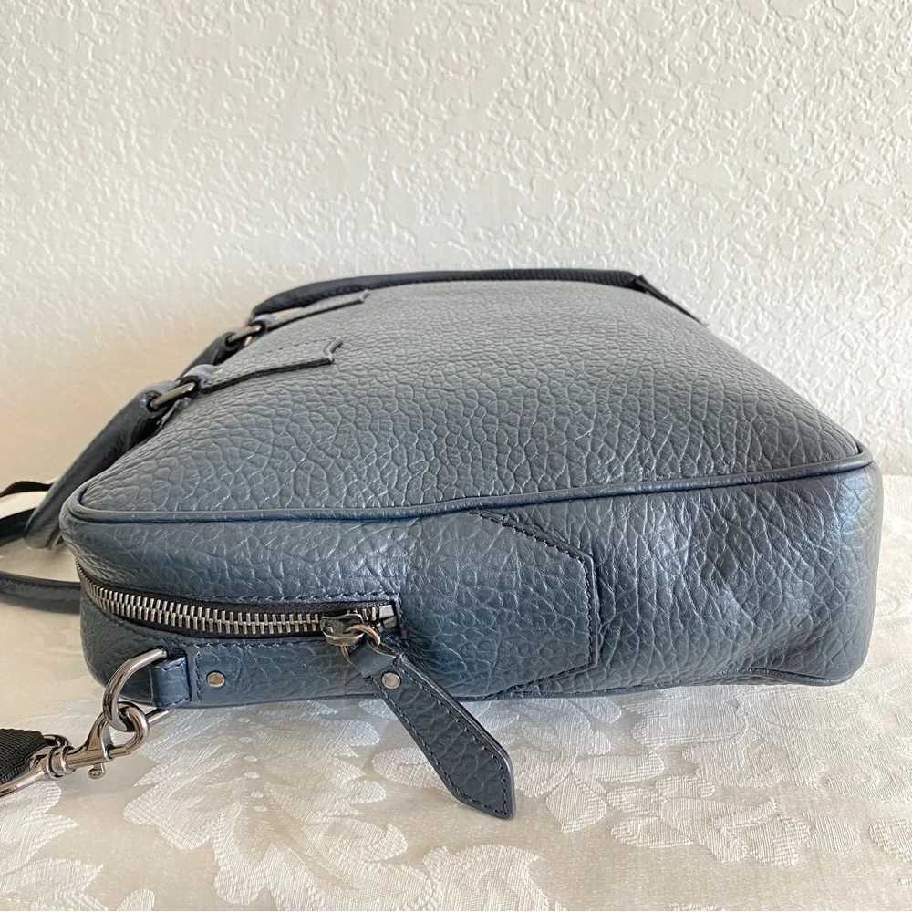 Burberry navy leather laptop bag